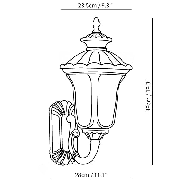 Brehn | Wasserdichte Retro Außenwandlampe Milchglas