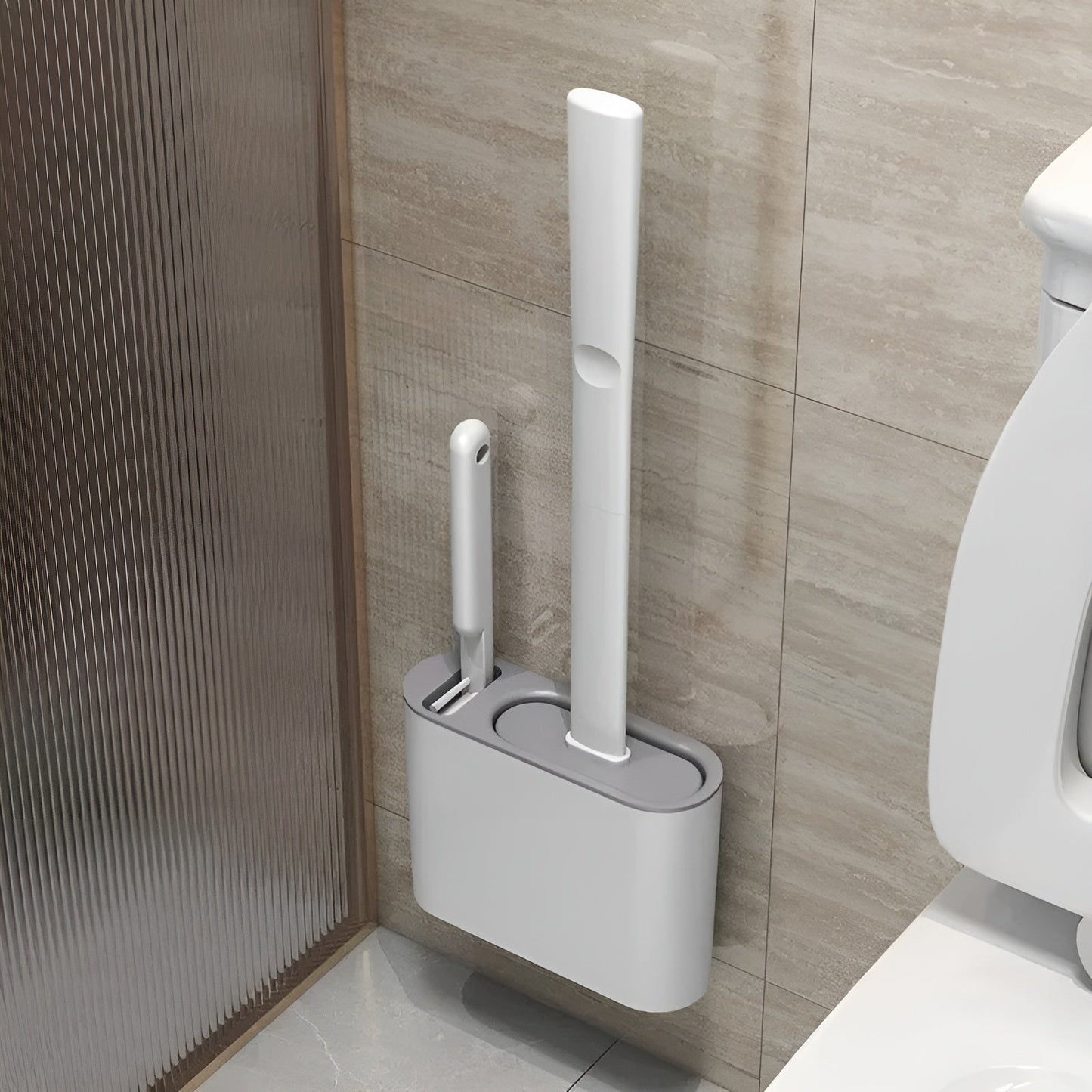 Silikon-Toilettenbürste mit Wandhalterung – Hygienisch & Langlebig | Ideal für Badezimmer & Gäste-WC