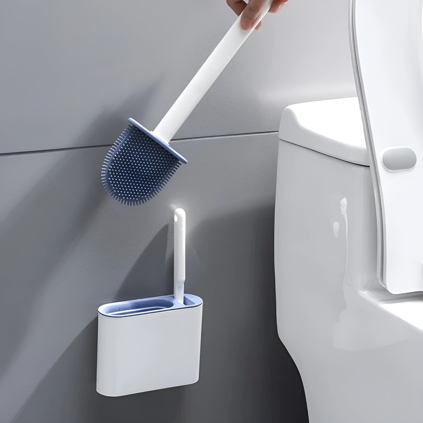 Silikon-Toilettenbürste mit Wandhalterung – Hygienisch & Langlebig | Ideal für Badezimmer & Gäste-WC