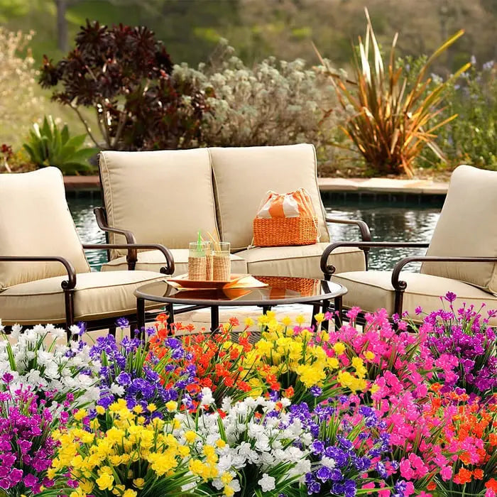 Pflegeleichte künstliche Outdoor-Blumen – Realistisch und UV-beständig (7er-Pack)