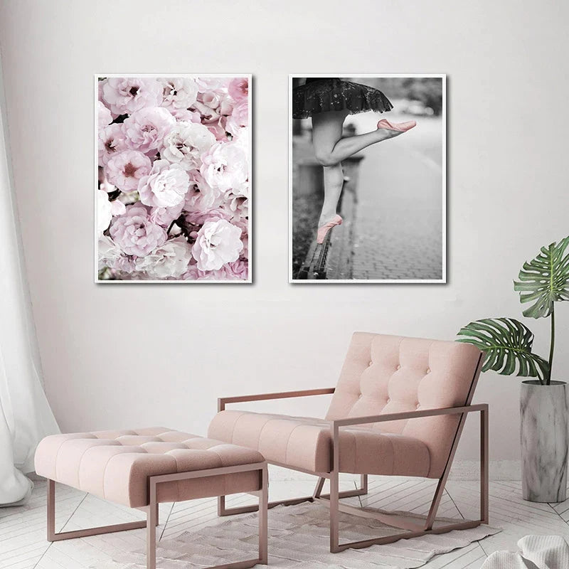 Rosa Engel Flügel Ballett Tänzer Wandkunst Fine Art Leinwanddrucke Schwarz Weiß Modebilder Für Wohnzimmer Schlafzimmer Salon Kunst Dekor | Brehn