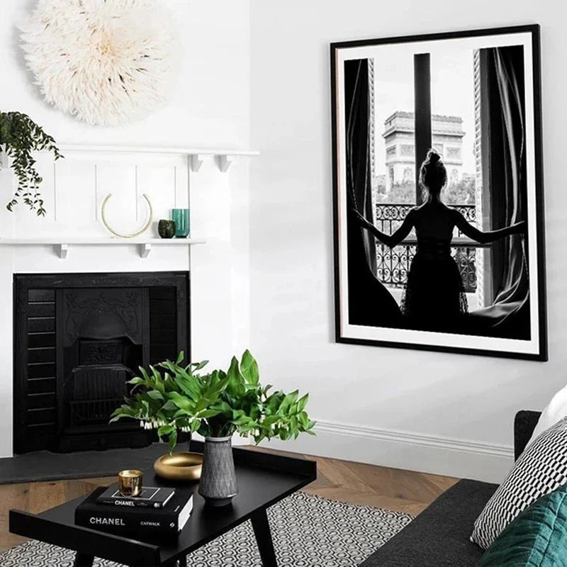 Rosa Engel Flügel Ballett Tänzer Wandkunst Fine Art Leinwanddrucke Schwarz Weiß Modebilder Für Wohnzimmer Schlafzimmer Salon Kunst Dekor | Brehn