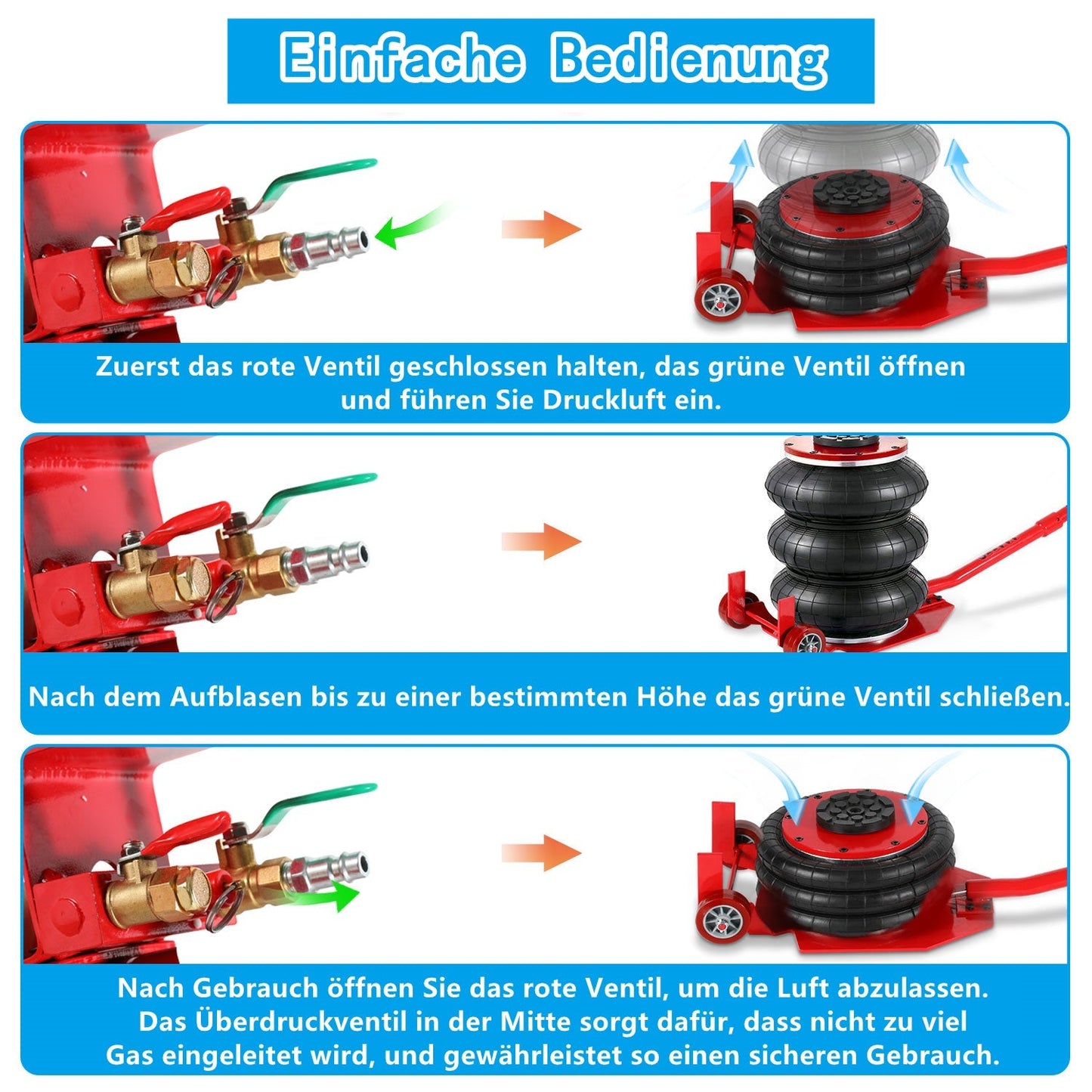 3T Pneumatischer Dreifachbeutel-Airjack | Brehn