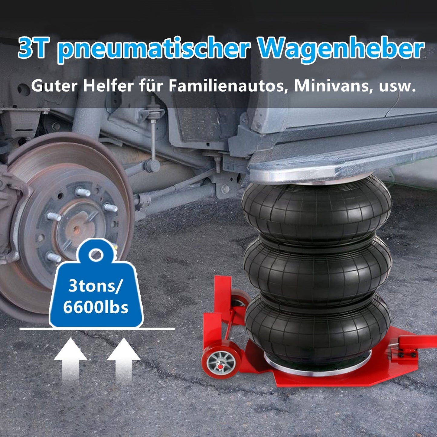 3T Pneumatischer Dreifachbeutel-Airjack | Brehn