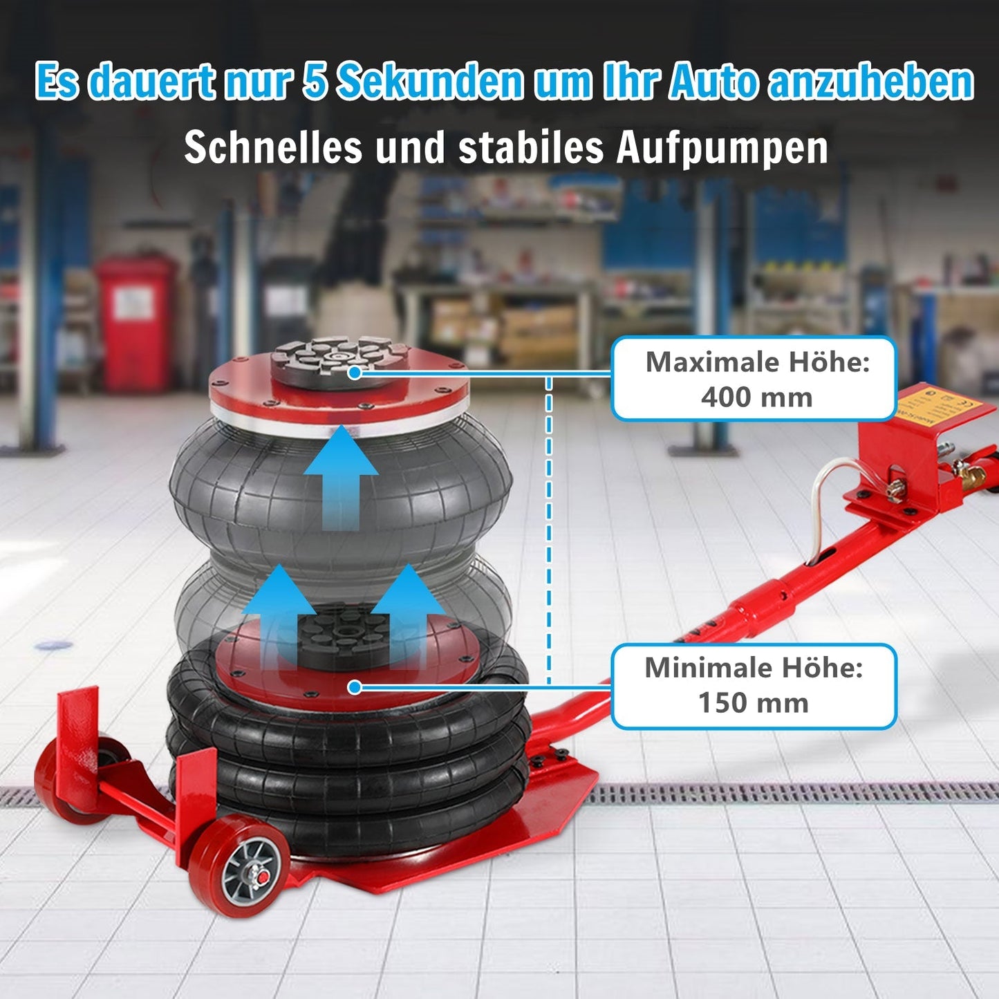 3T Pneumatischer Dreifachbeutel-Airjack | Brehn