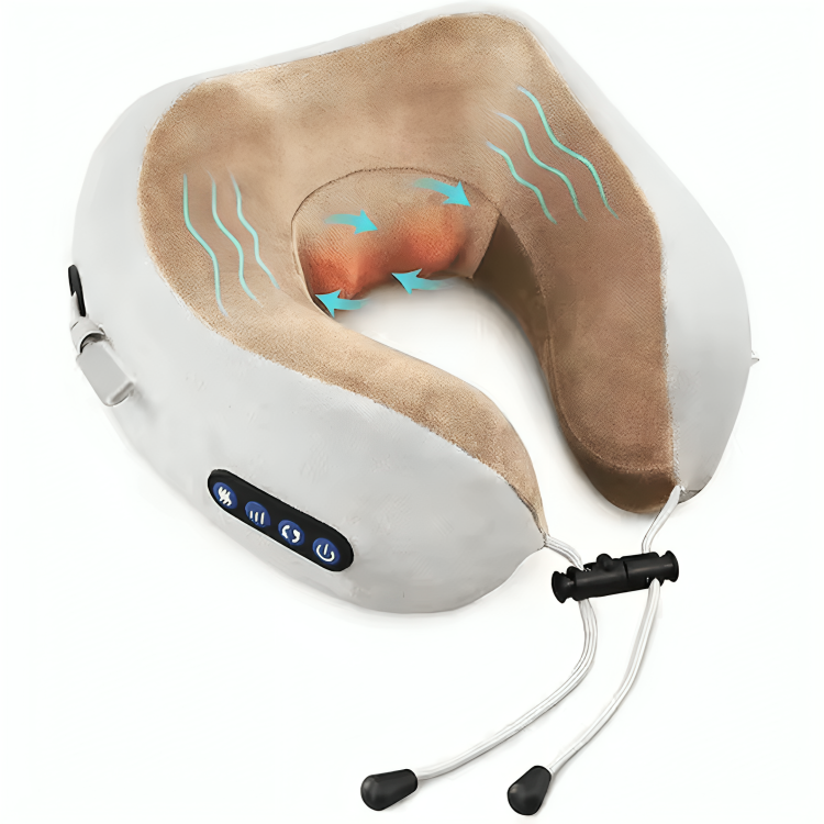 Brehn | Heated Neck Massage Pillow mit Memory Foam – Ergonomisch und Tragbar