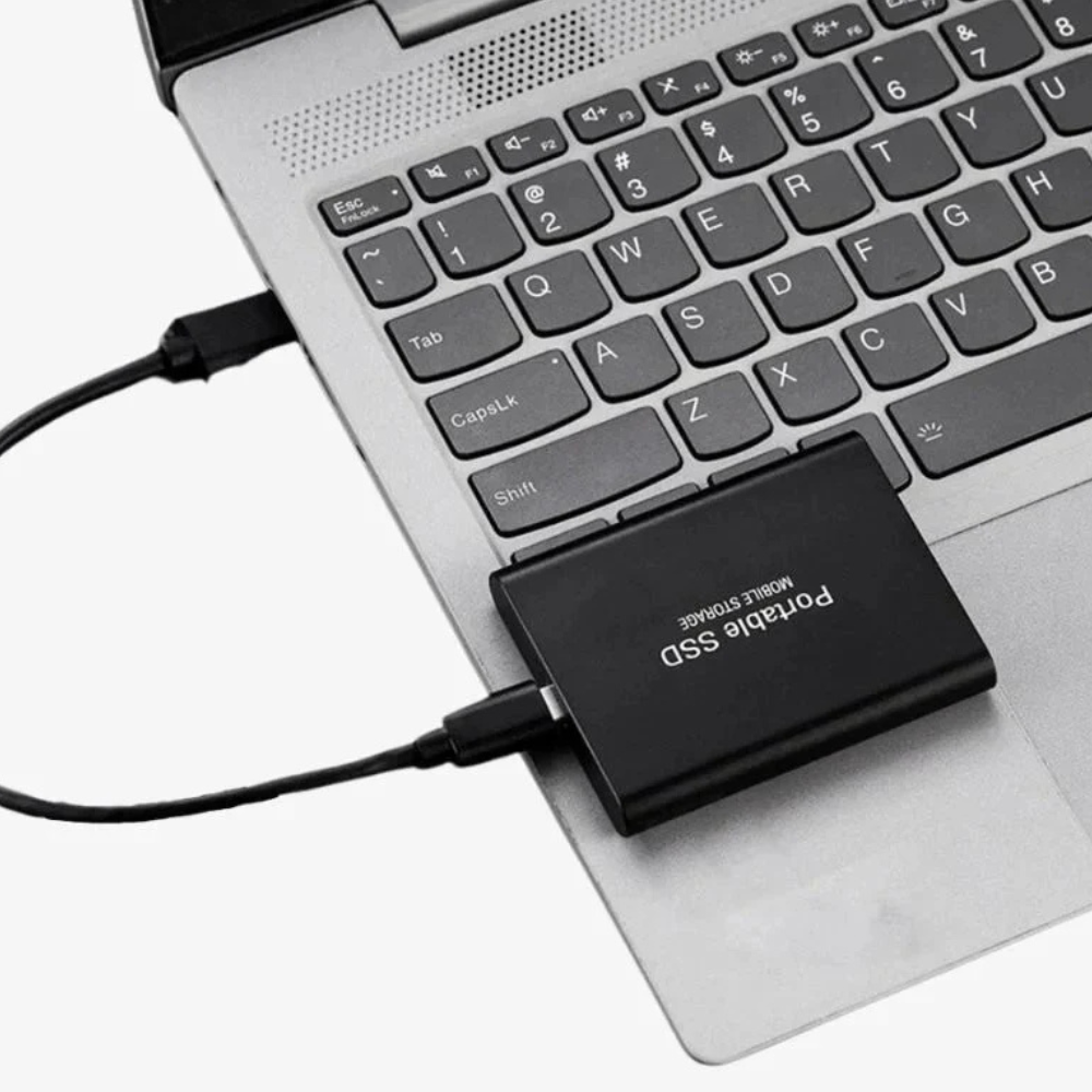 Tragbare externe SSD mit USB-C-Anschluss, stoßfestem Aluminiumgehäuse