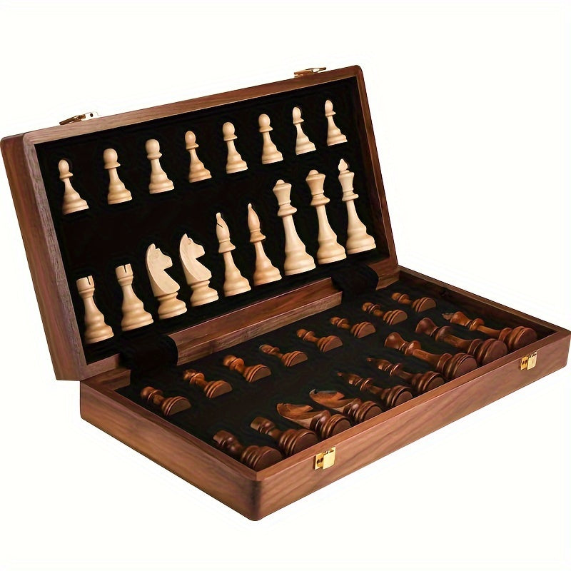 RoyalWood Luxus Schachset – Schachbrett aus massivem Holz mit fein detaillierten Figuren | Brehn