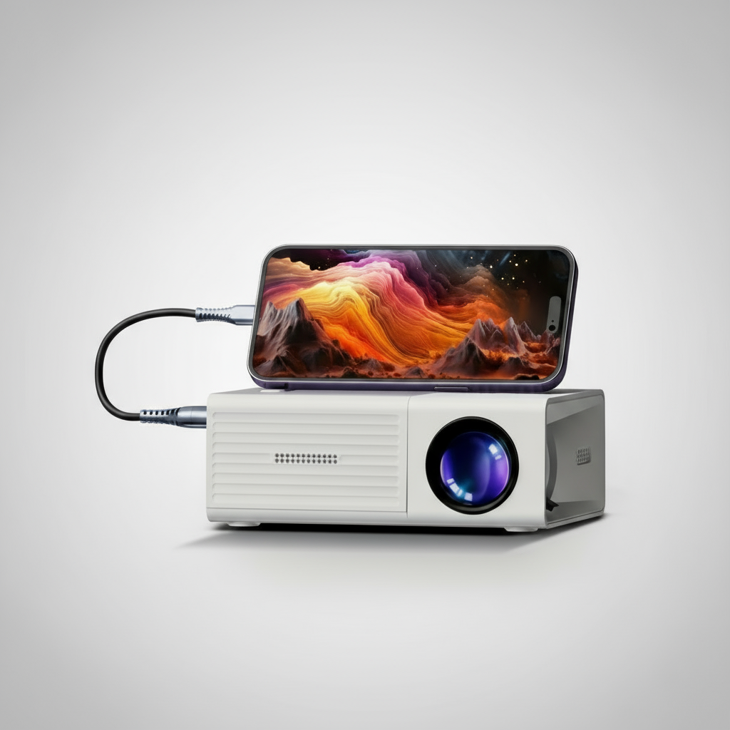 Tragbarer Mini-HD-LED-Projektor für Heimkino und Außenbereich, 3000 Lumen