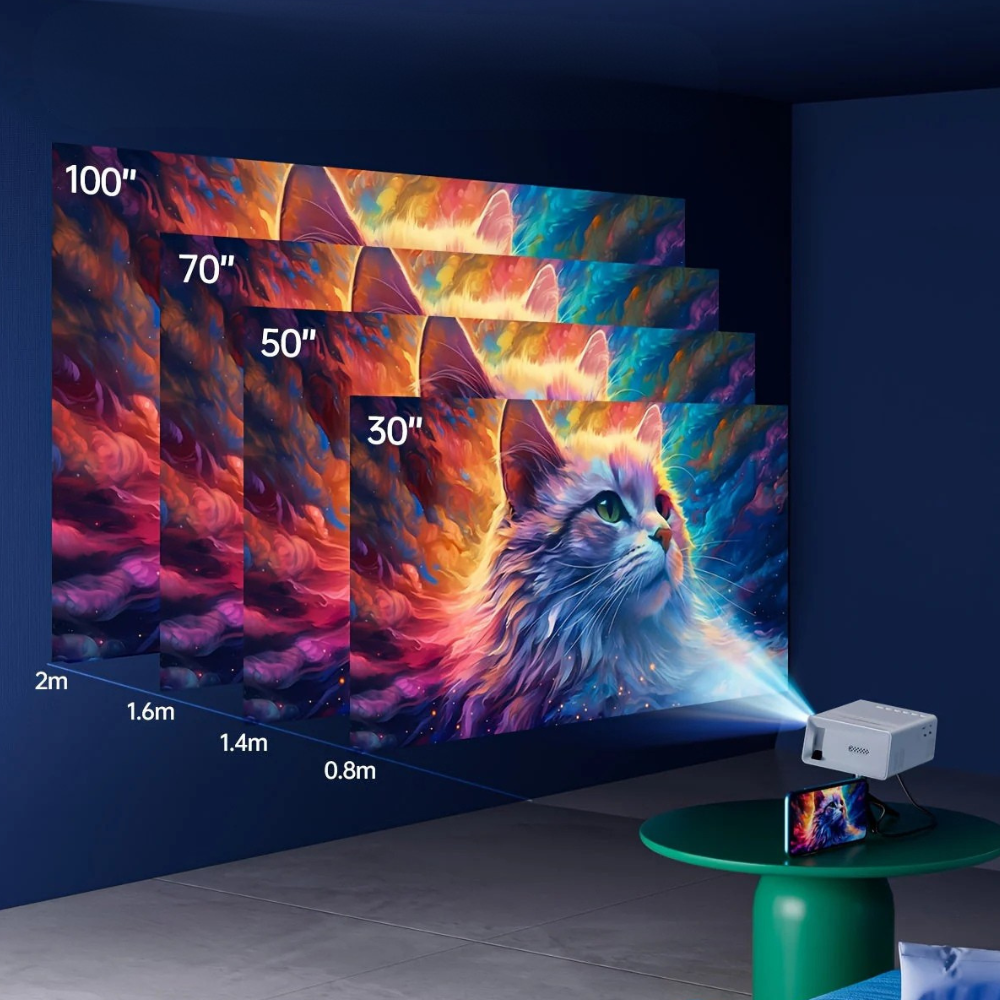 Tragbarer Mini-HD-LED-Projektor für Heimkino und Außenbereich, 3000 Lumen