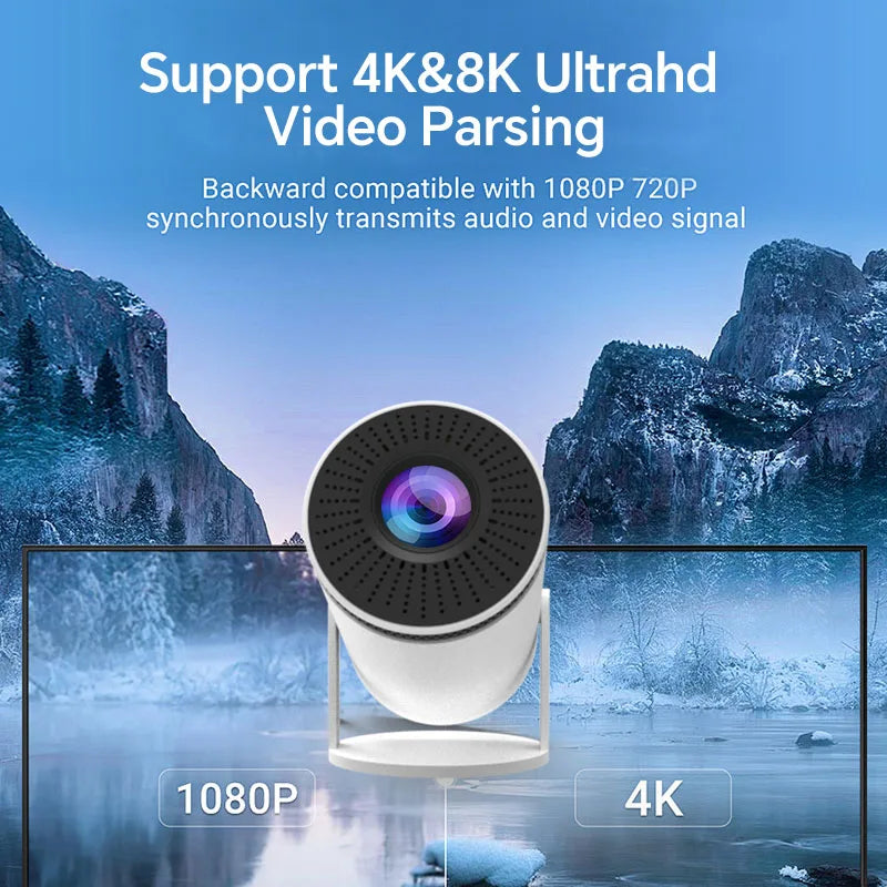 VisionCast 130X – Tragbarer Mini-Projektor mit Android 12 und 130 Zoll Projektionsfläche | Brehn