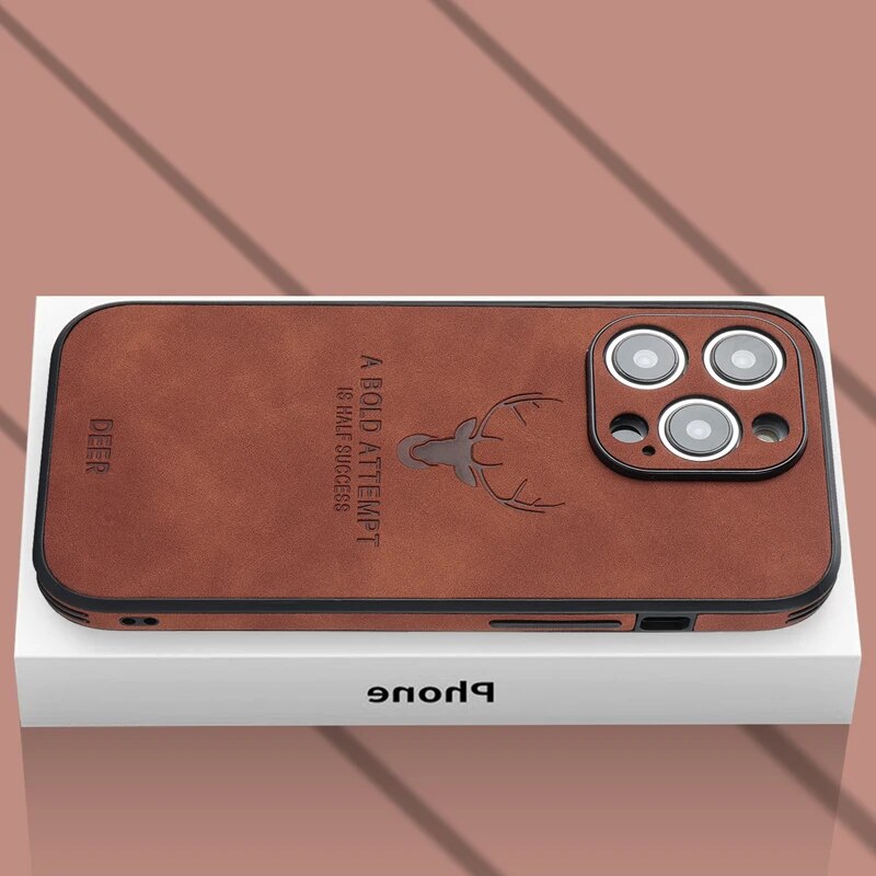Brehn | Deer - Luxuriöse Leder-iPhone-Hülle mit stilvollem Design und stoßfestem Schutz
