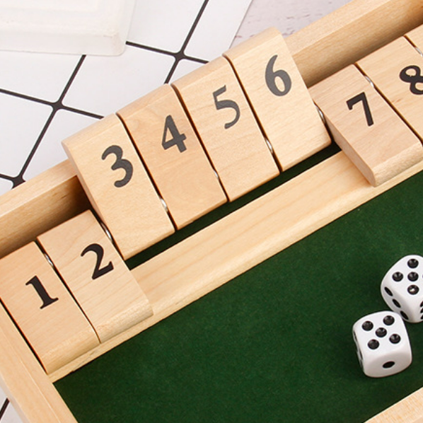 Shut The Box Spiel - Spaß Tisch Mathematik Spiel für Erwachsene und Kinder | Brehn