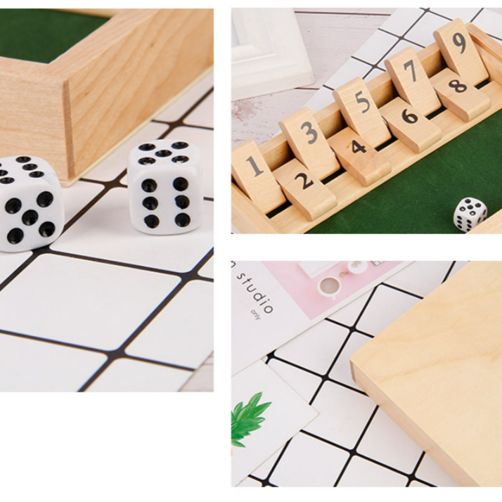 Shut The Box Spiel - Spaß Tisch Mathematik Spiel für Erwachsene und Kinder | Brehn