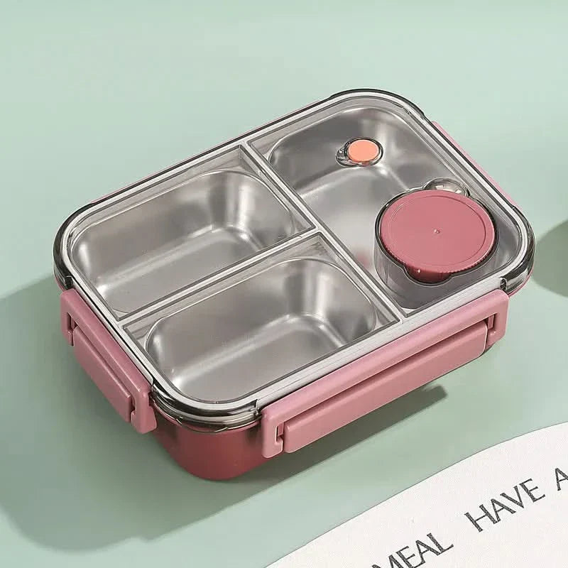 Auslaufsichere Edelstahl-Lunchbox mit Besteck (850 ml) – Für Arbeit, Schule und unterwegs