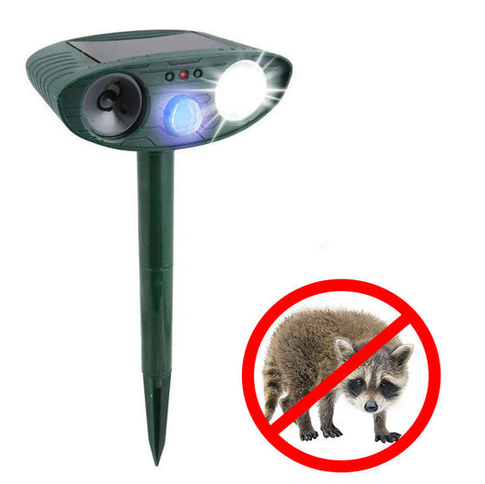 Brehn | Waschbär Outdoor Ultrasonic Repeller - Solarbetriebener Ultrasonic Tier- und Schädlingabwehr - Befreien Sie sich innerhalb von 48 Stunden von Waschbären