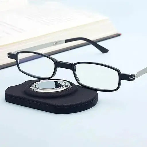 Randlose progressive Lesebrille mit Blaulichtfilter und Titanrahmen