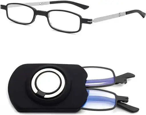 Randlose progressive Lesebrille mit Blaulichtfilter und Titanrahmen