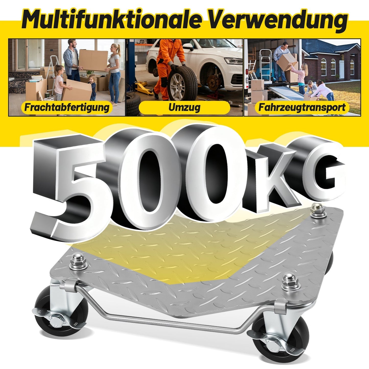 Rangierhilfe PKW Rangierroller Auto 2/4 Stück | Brehn