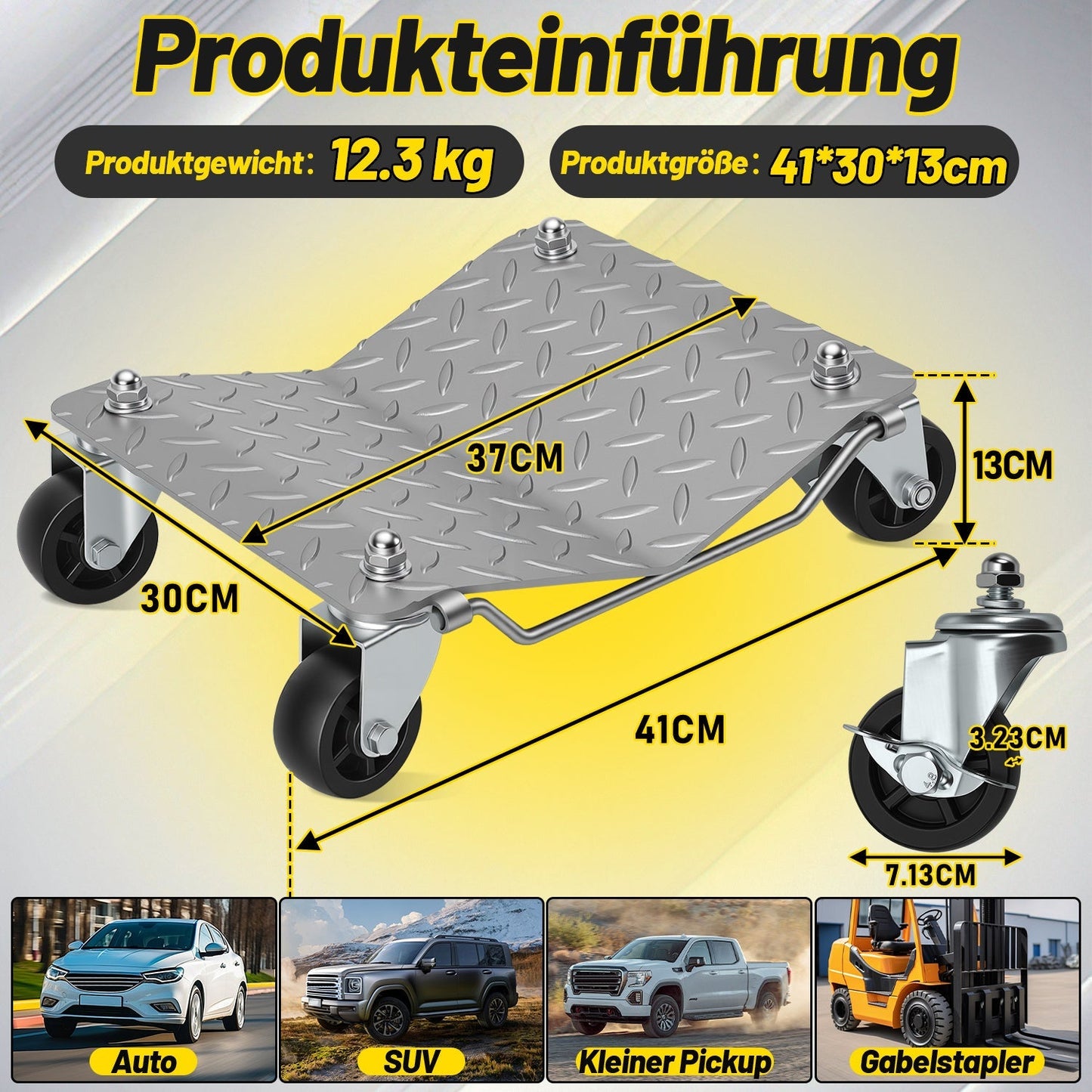 Rangierhilfe PKW Rangierroller Auto 2/4 Stück | Brehn