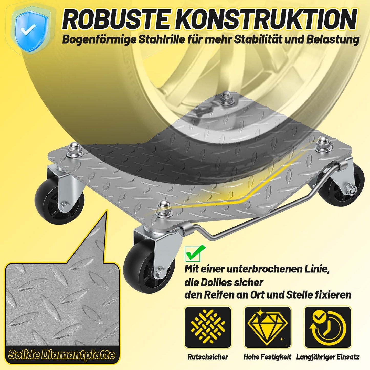 Rangierhilfe PKW Rangierroller Auto 2/4 Stück | Brehn