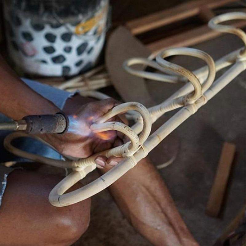 Rattan Wandhalter mit 5 Haken für Jacken, Taschen und Handtücher | Brehn