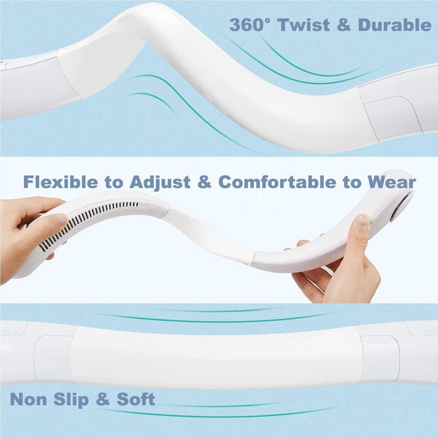 Bester Nacken Ventilator UK - Tragbarer Nacken Ventilator Mini USB Wiederaufladbar Fauler Nackenband Blattloser Kühler | Brehn