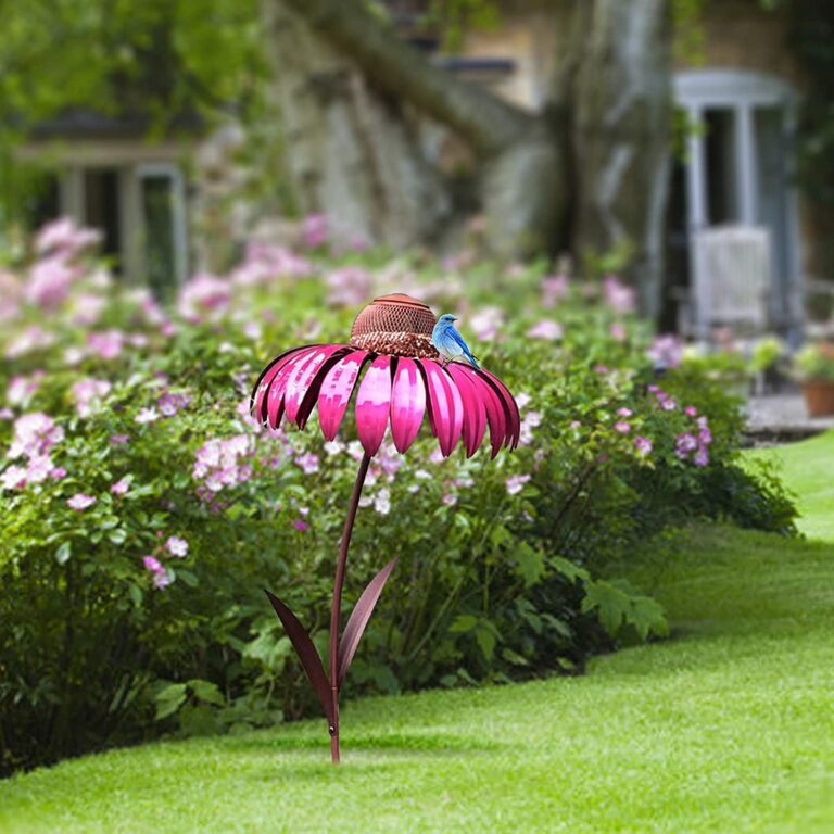 Brehn | Vogelfutterspender Metall Blumen Garten Ornament