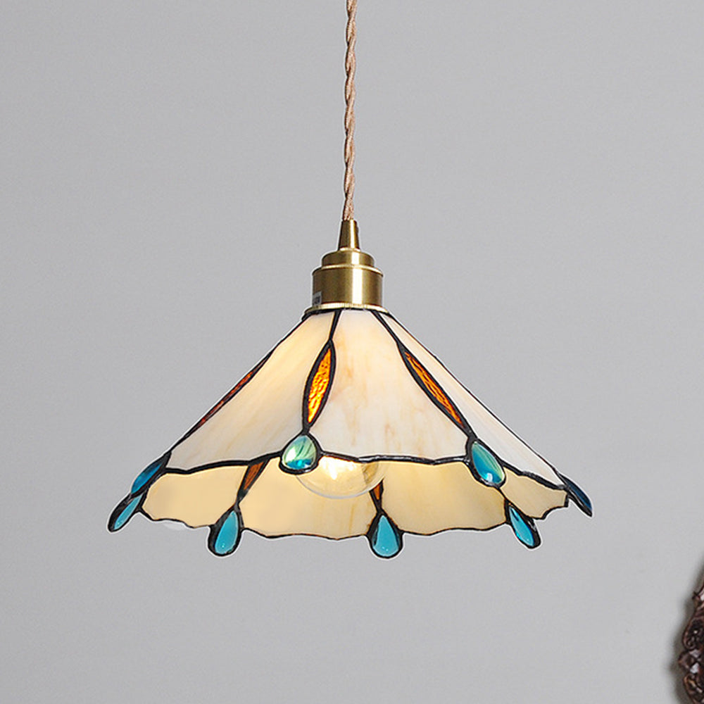 Retro Buntglas Tiffany Kegel Pendelleuchte | Brehn