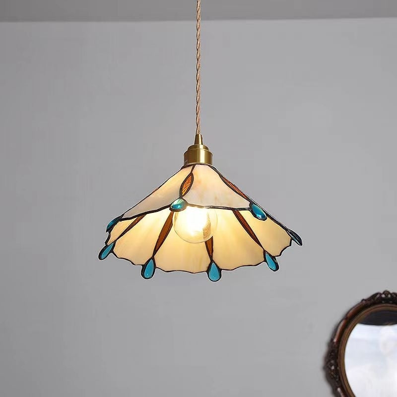 Retro Buntglas Tiffany Kegel Pendelleuchte | Brehn