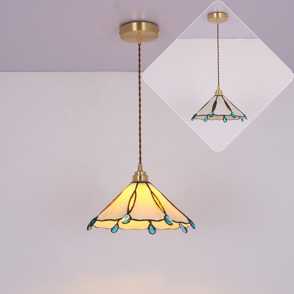 Retro Buntglas Tiffany Kegel Pendelleuchte | Brehn