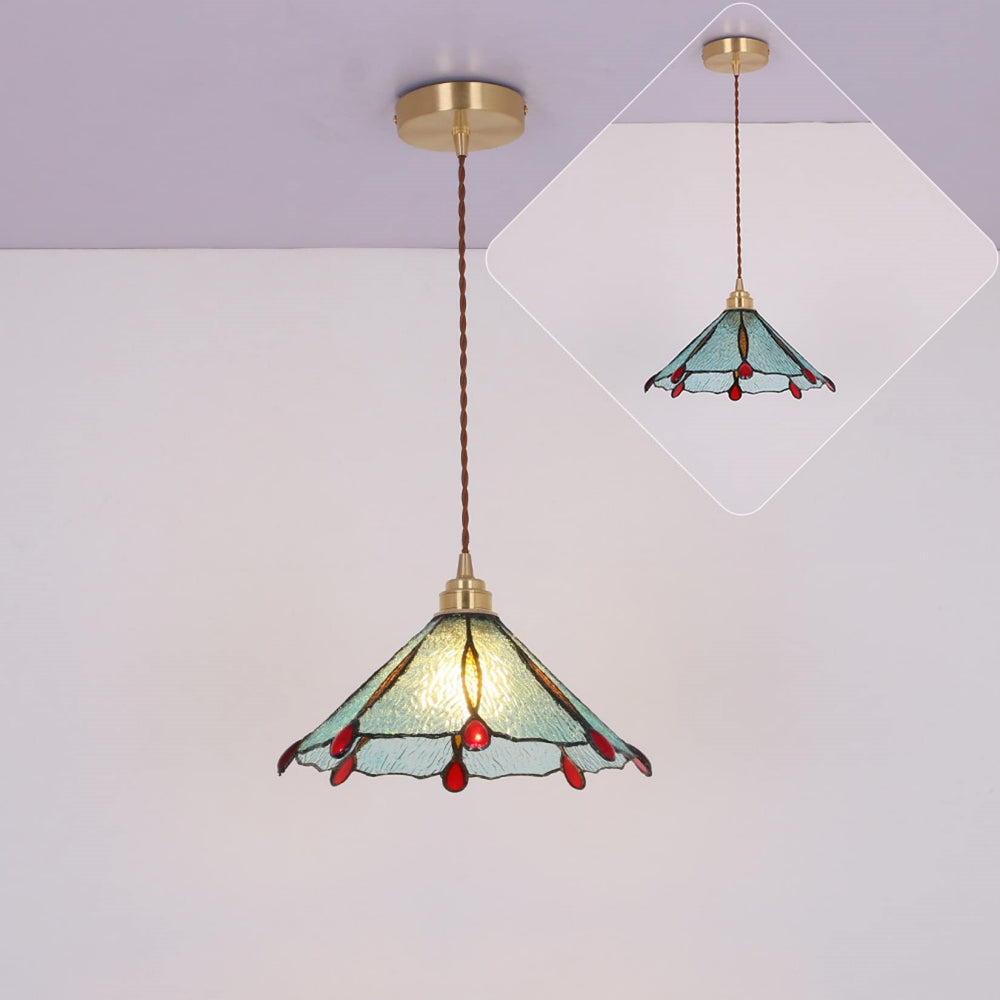 Retro Buntglas Tiffany Kegel Pendelleuchte | Brehn