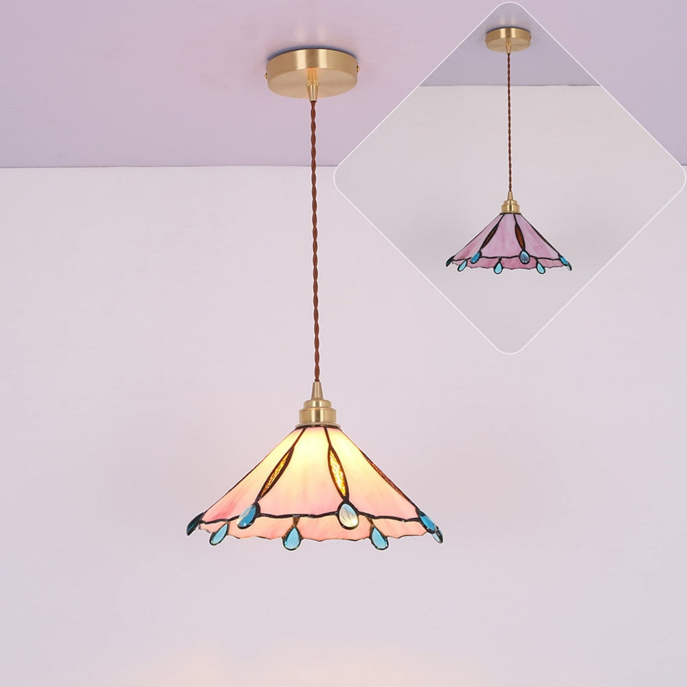 Retro Buntglas Tiffany Kegel Pendelleuchte | Brehn
