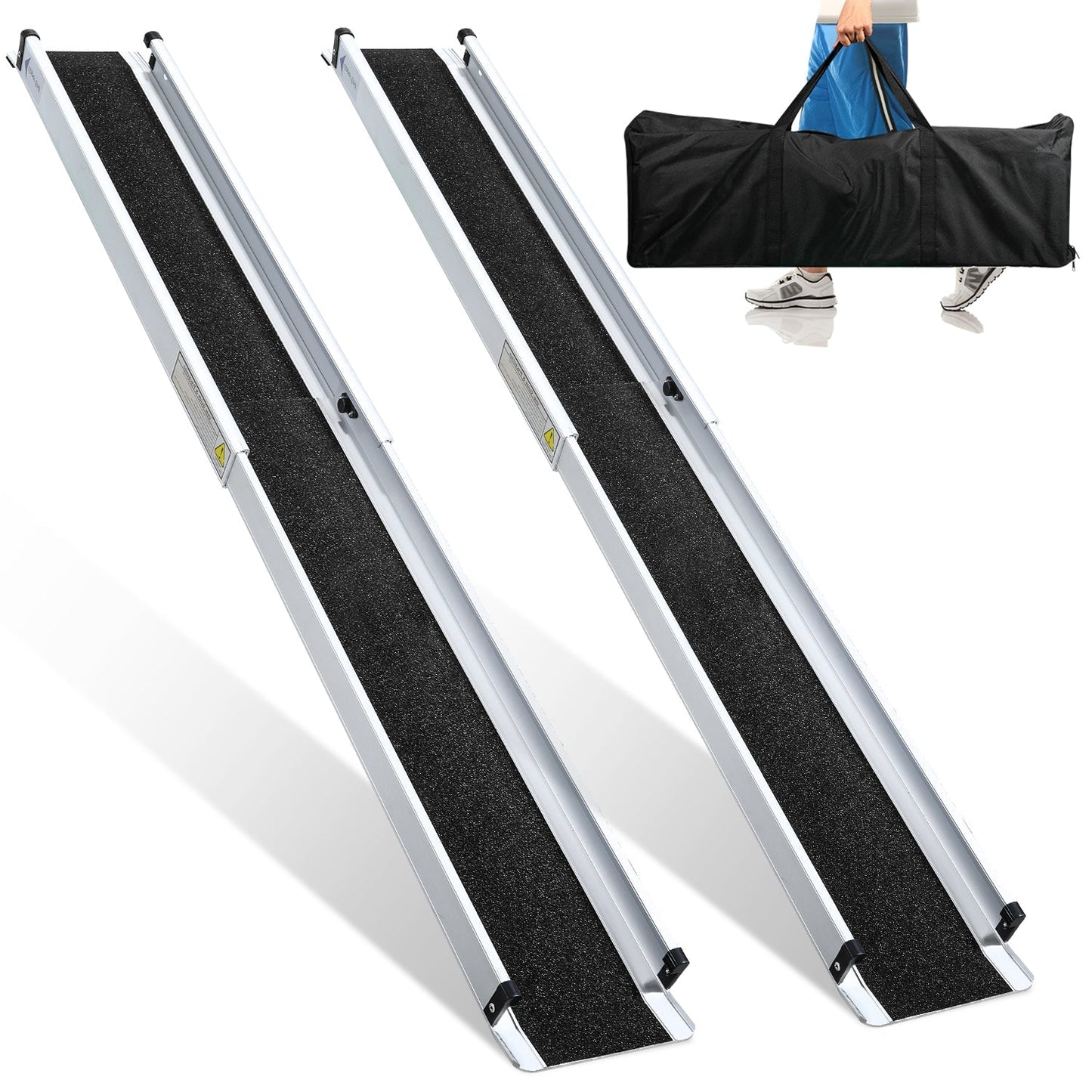 2x Rollstuhlrampe Aluminium Auffahrrampe bis 300 kg | Brehn