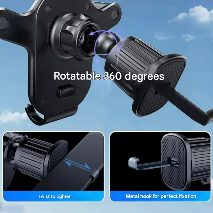 SafeGrip Auto Handyhalter – 360° drehbare Lüftungsöffnungsmontage mit Hakenverschluss | Brehn