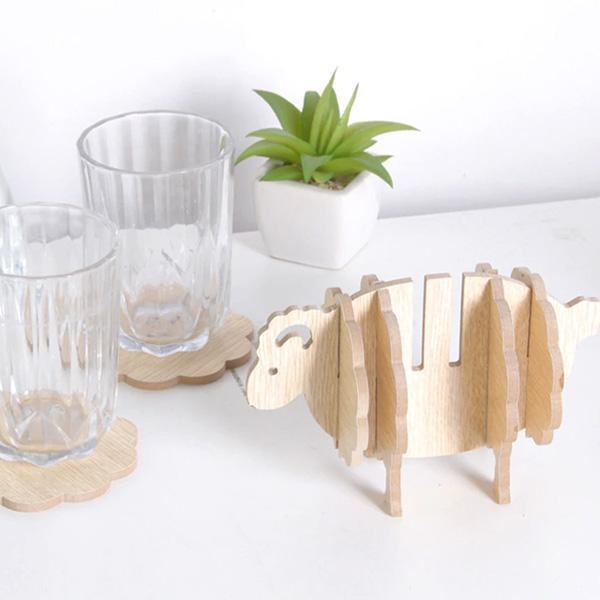Rustikale Schaf Holzuntersetzer (Set von 6) | Brehn