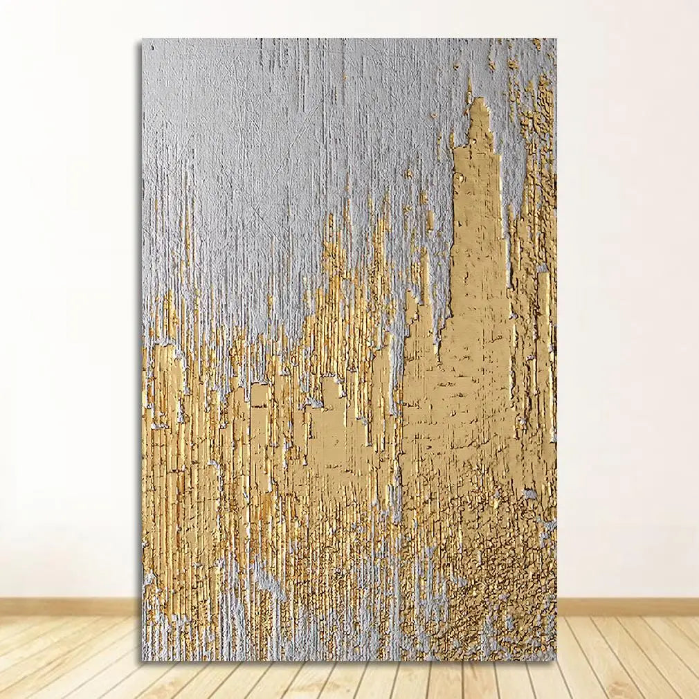 Rustikale Gold-Grau-Schwarz Abstract Wandkunst Fine Art Leinwanddrucke Poster Bilder Für Wohnzimmer Esszimmer Kunst Für zeitgenössische Innenräume
