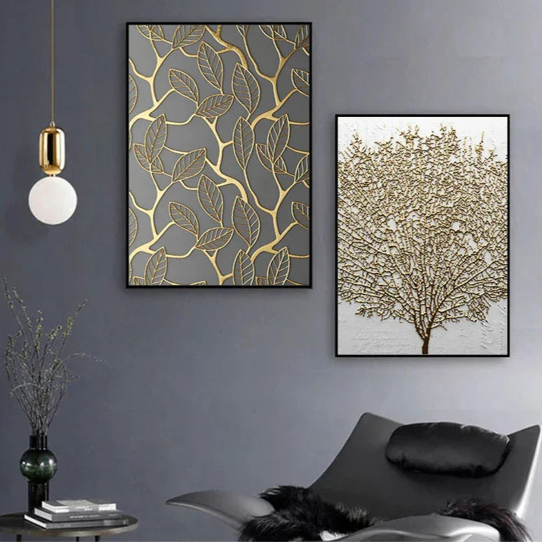 Rustikale Gold-Grau-Schwarz Abstract Wandkunst Fine Art Leinwanddrucke Poster Bilder Für Wohnzimmer Esszimmer Kunst Für zeitgenössische Innenräume