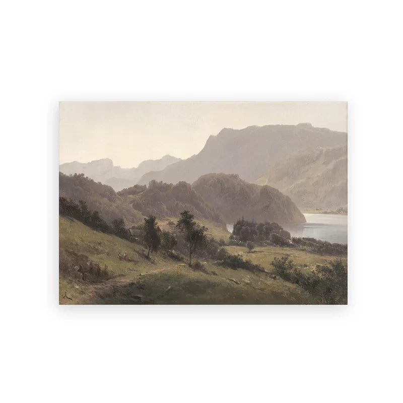 Rustikale Vintage-Landschaftsölgemälde Bergwald Wandkunst Kunstdrucke Galerie Wandbilder für Wohnzimmer Esszimmer Kunstdekoration | Brehn