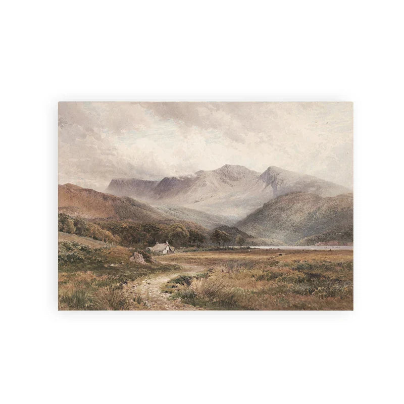 Rustikale Vintage-Landschaftsölmalerei Bergwald Wandkunst Fine Art Leinwanddrucke Galerie Wandbilder für Wohnzimmer Esszimmer Kunstdekoration