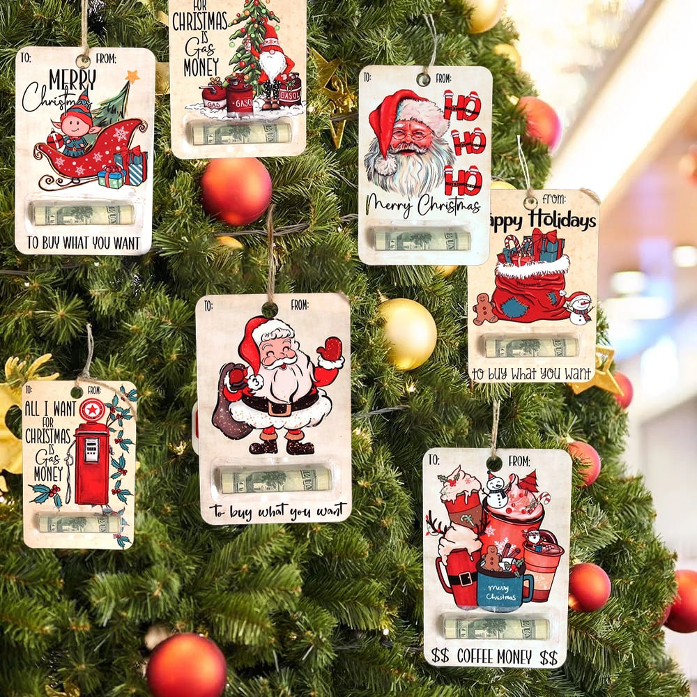 Brehn | Rustikaler Holz Weihnachtsdekoration Kartenhalter für Geldgeschenke – Nachhaltig und wiederverwendbar, perfekt für Weihnachtsdekorationen