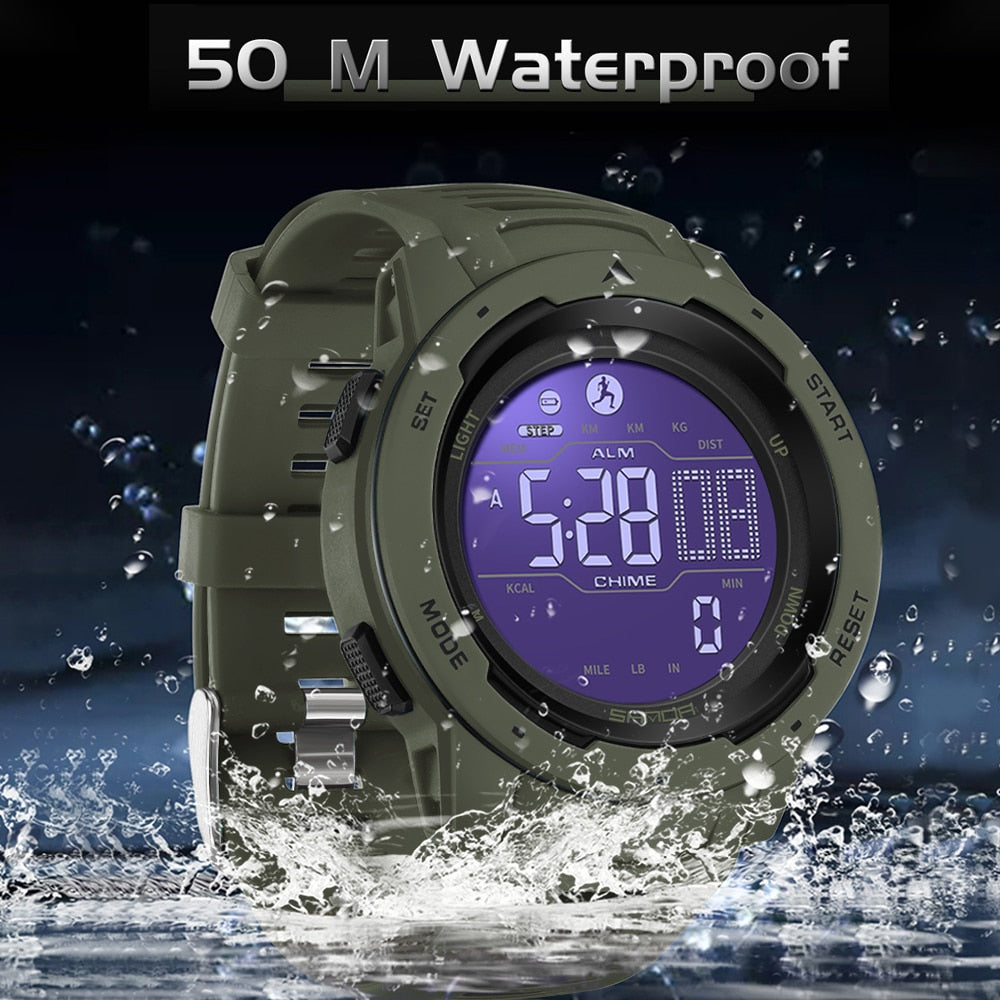 Brehn | Wasserdichte Militär-Schrittzähler Digitaluhr