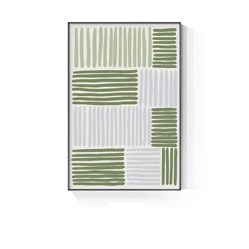 Abstract Grünes Geometrisches Linienkunst Wandkunst Fine Art Leinwanddrucke Bilder Für Modernes Apartment Wohnzimmer Home Office Kunst Dekor | Brehn