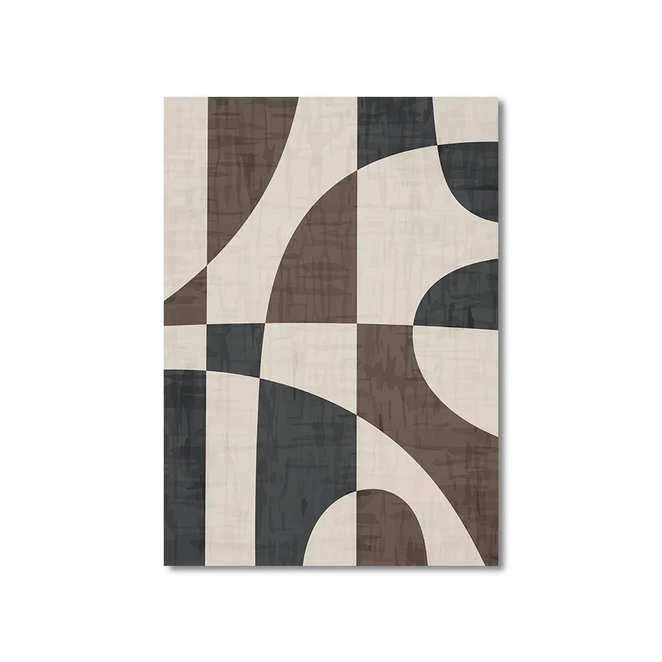 Moderne Geometrische Braune Beige Abstrakte Wandkunst Feine Kunst Leinwanddrucke Bilder Für Wohnzimmer Schlafzimmer Zeitgenössische Innenraumdekoration | Brehn