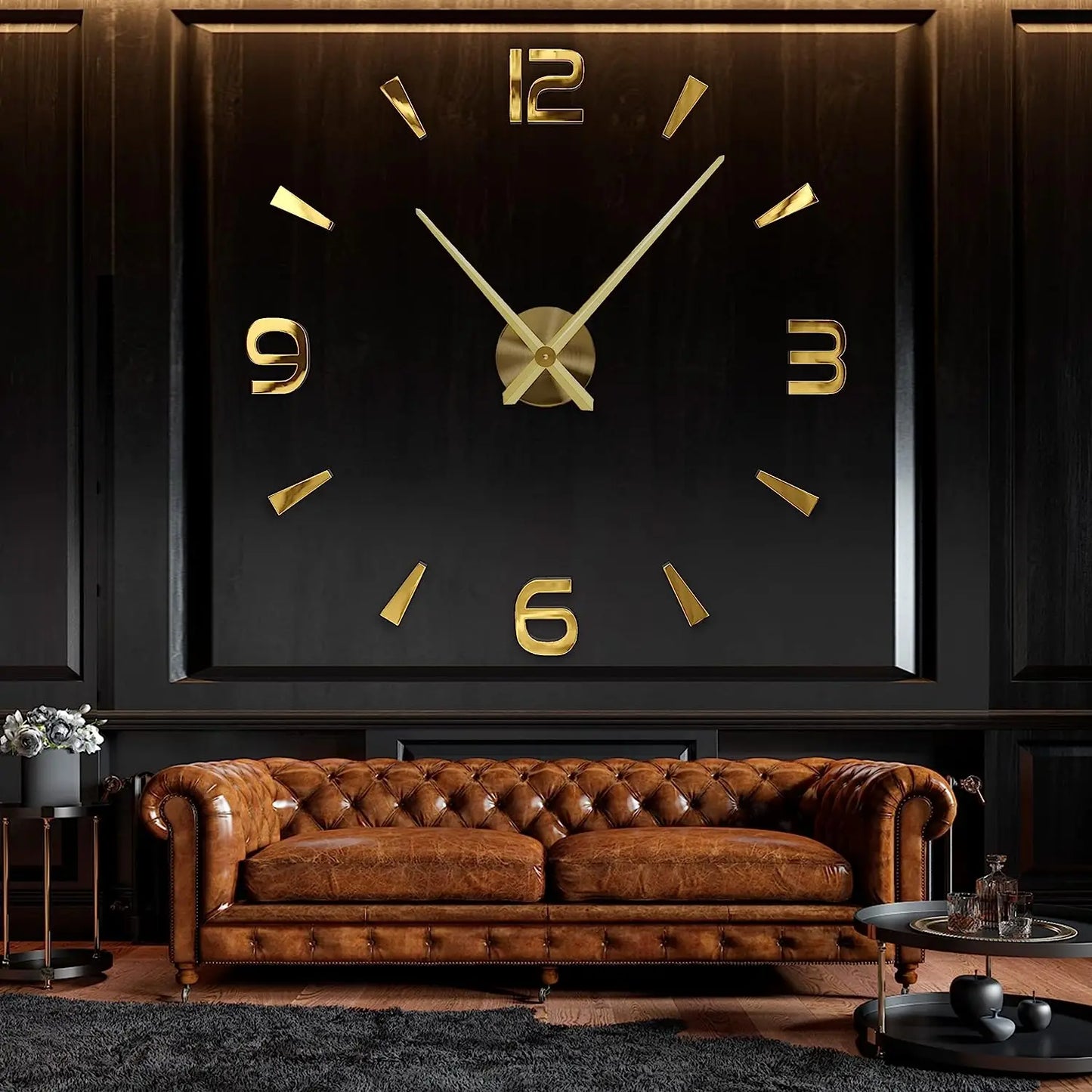 Große Wanduhr DIY 3D Selbstkleber Spiegel Acryl Wanduhr für Küche Esszimmer Wohnzimmer Kreative Wohnkultur | Brehn