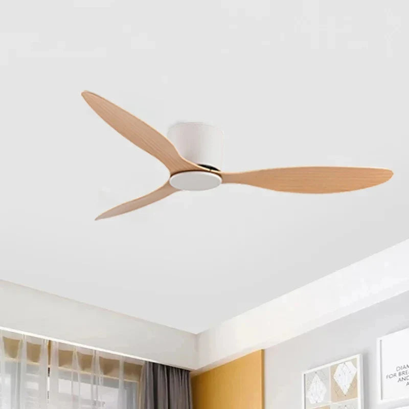 42-52 Zoll Deckenventilatoren mit DC-Motor — Fernbedienung Niedrigboden Kühlventilatoren, ohne Licht, weiße Holz- & schwarze Optionen | Brehn