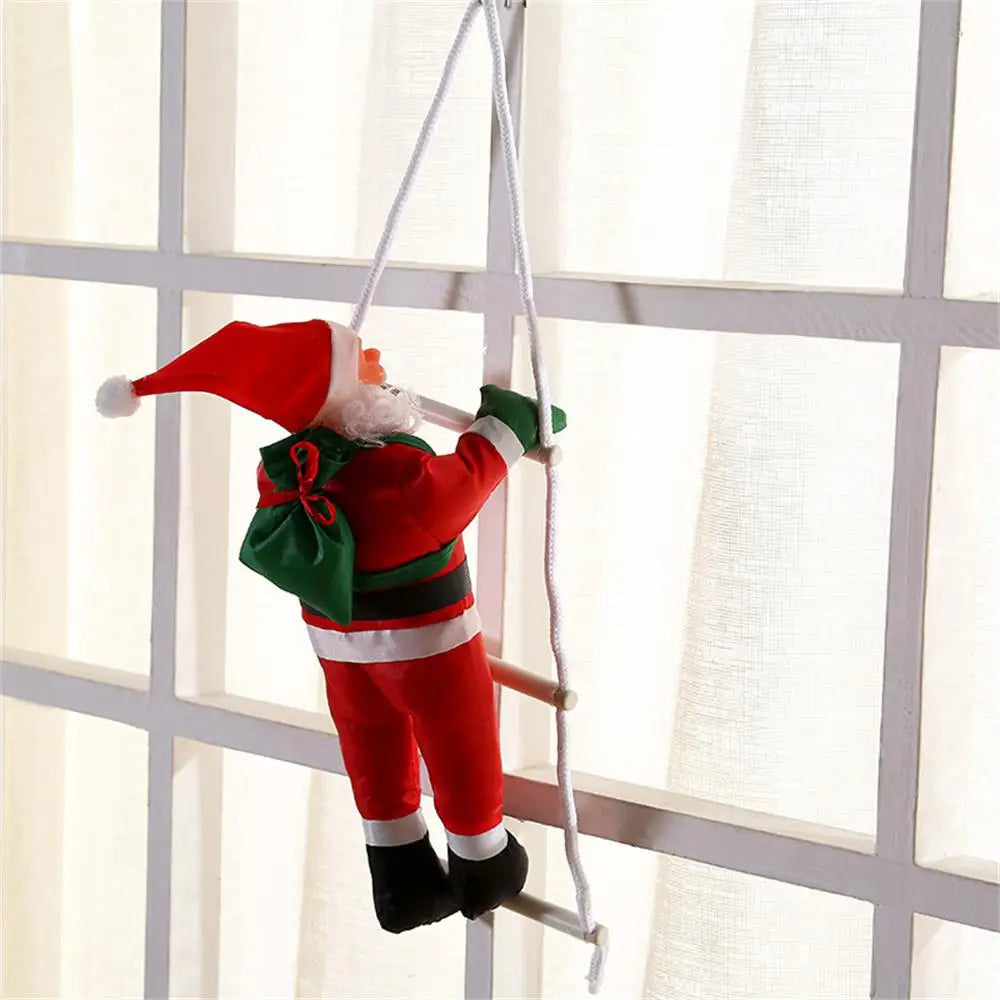 Kletternde Weihnachtsmann Dekofigur zum Aufhängen – Festliche Fensterdeko für Weihnachten, Hängende Weihnachtsdeko für Wohnzimmer und Fenster | Brehn