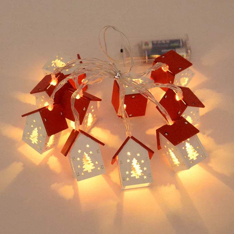 Leuchtende Hölzerne Weihnachtsbaum-Dekoration – LED Lichterkette für festliche Beleuchtung | Brehn