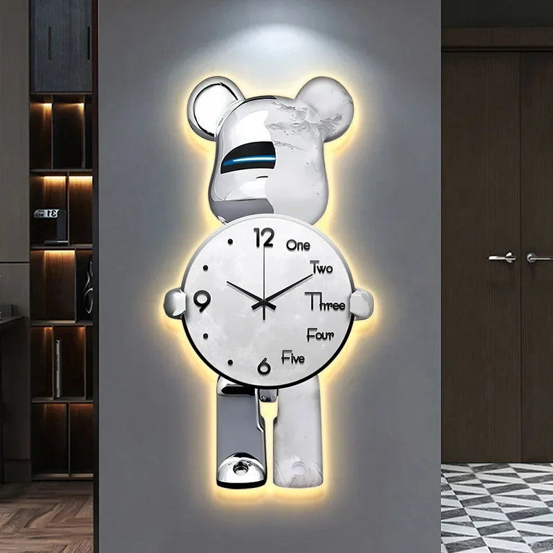 Glühender Stern Bär LED Wanduhr
