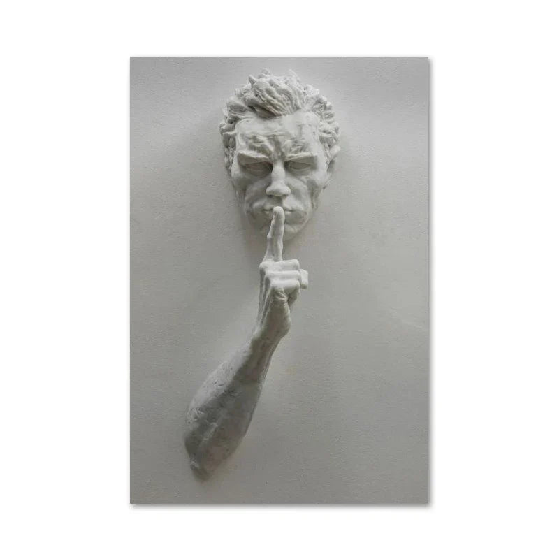 Moderne urbane abstrakte Eisenstatue Wandkunst Fine Art Leinwanddrucke 3D-Visualisierung Figurenkunst Bilder für minimalistische Wohnungswanddekoration | Brehn